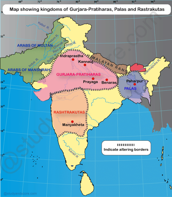 Palas In India Map Early Medieval Age: Tripartite Struggle Between Palas, Pratiharas And  Rastrakutas | Study&Score